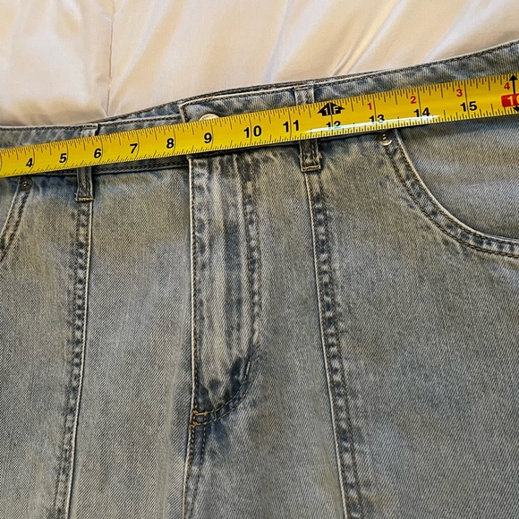 No Boundaries Women's 14 Gray Boyfriend cargo light blue Jeans big pockets Bows - Picture 7 of 10